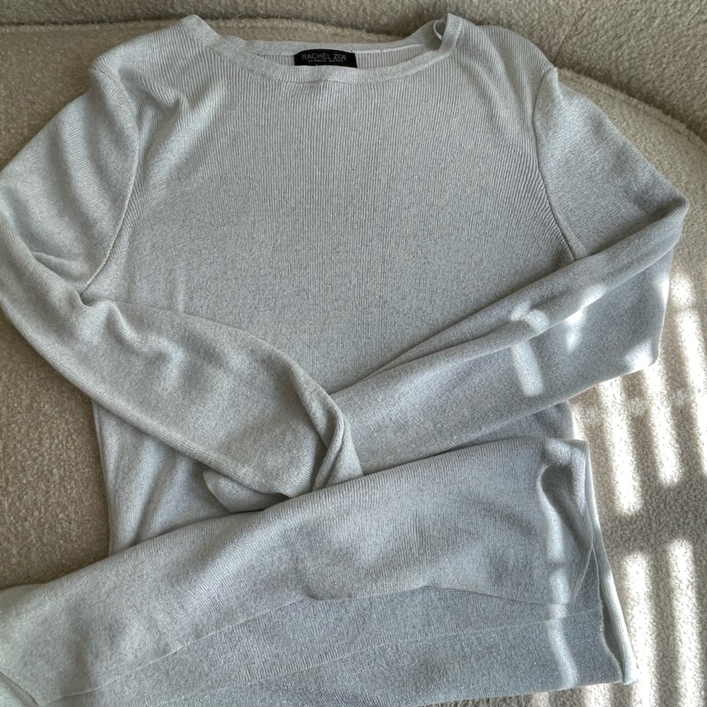 Rachel Zoe Grey Glitter Sweater Dress